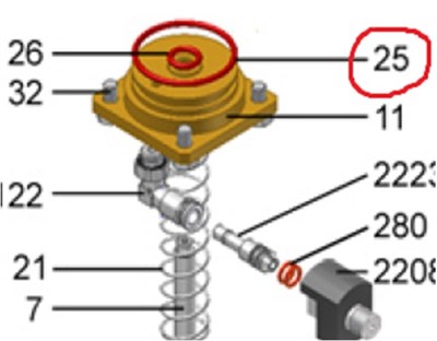 Кольцо уплотнительное нижнего поршня  Franke Evolution  43MM BK310155 - фото 2145