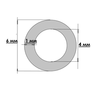 Трубка силиконовая прозрачная d=4*1*6 (1метр) TSP/4/1